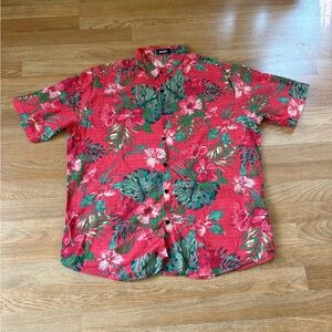 Red Floral Men's Shirt